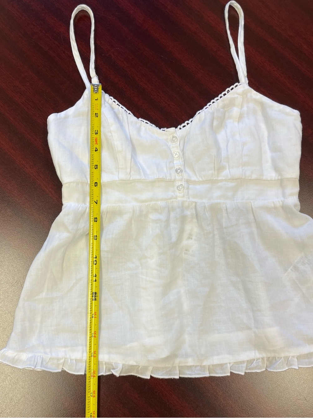 Hollister White Cotton Babydoll Cami Tank Top NWT Size Small Adjustable Straps - Picture 6 of 8